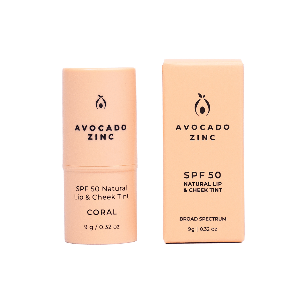 SPF 50 Natural Lip & Cheek Tint - Coral - #shop_name - CORALLIPCHEEKTINT - Avocado Zinc