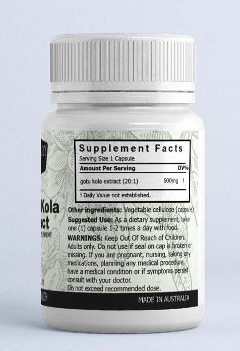 Gotu kola extract capsules 500mg - #shop_name - HERBAL REMEDY - -Prana Wholefoods