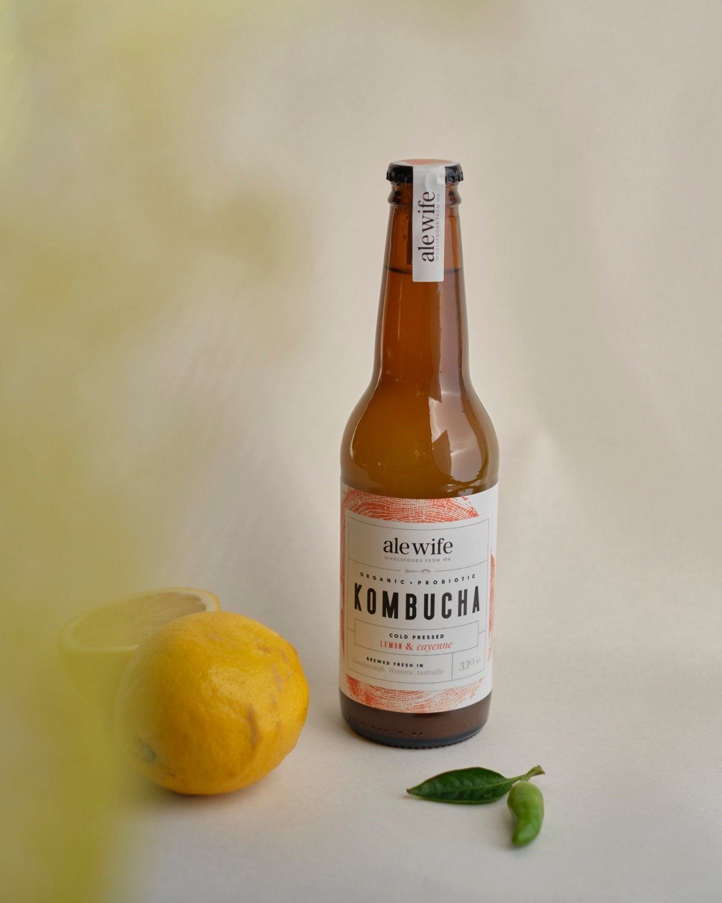Lemon & Cayenne Kombucha 330ml - #shop_name - Kombucha - -Prana Wholefoods