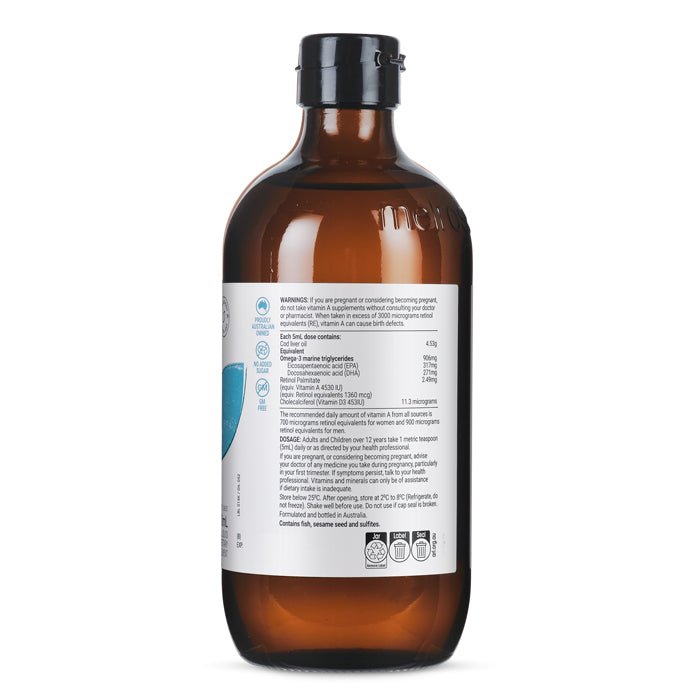 Cod Liver Oil - Heatlh and Vision 500ml - #shop_name - Melrose