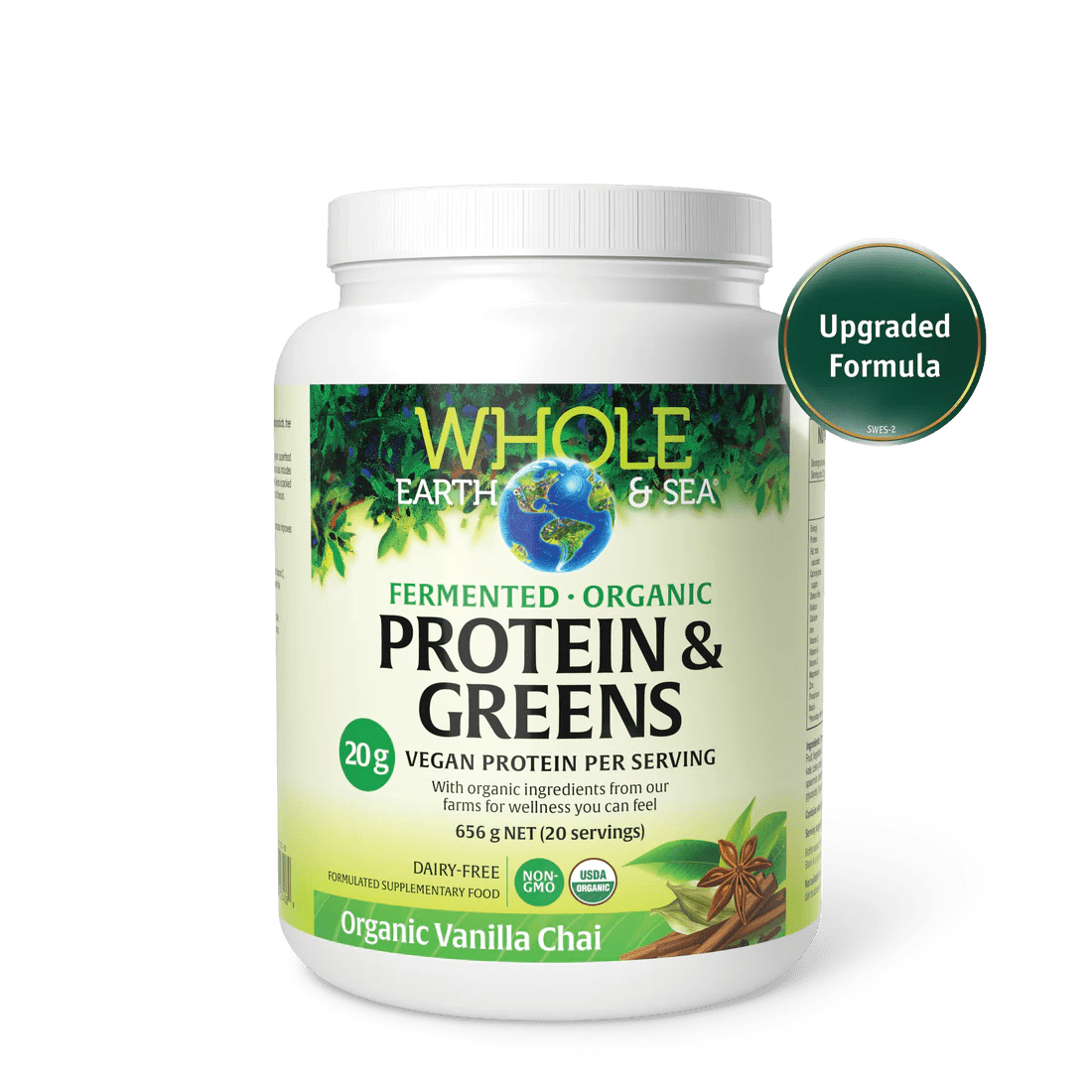 Fermented, Organic Protein & Greens Plant - based Protein Boost - #shop_name - Supplements - Whole Earth & Sea