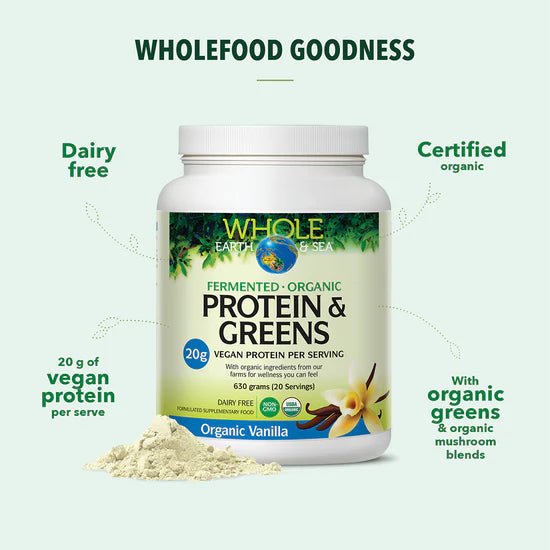 Fermented, Organic Protein & Greens Plant - based Protein Boost - #shop_name - Supplements - Whole Earth & Sea