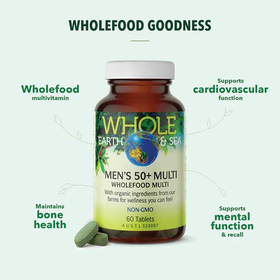 Men’s 50+ Multi Daily Health Support - #shop_name - Supplements - Whole Earth & Sea