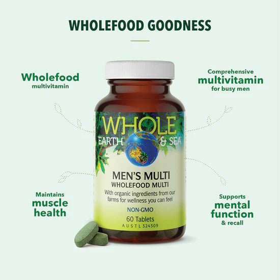 Men’s Multi Daily Health Support 60ct - #shop_name - Supplements - Whole Earth & Sea