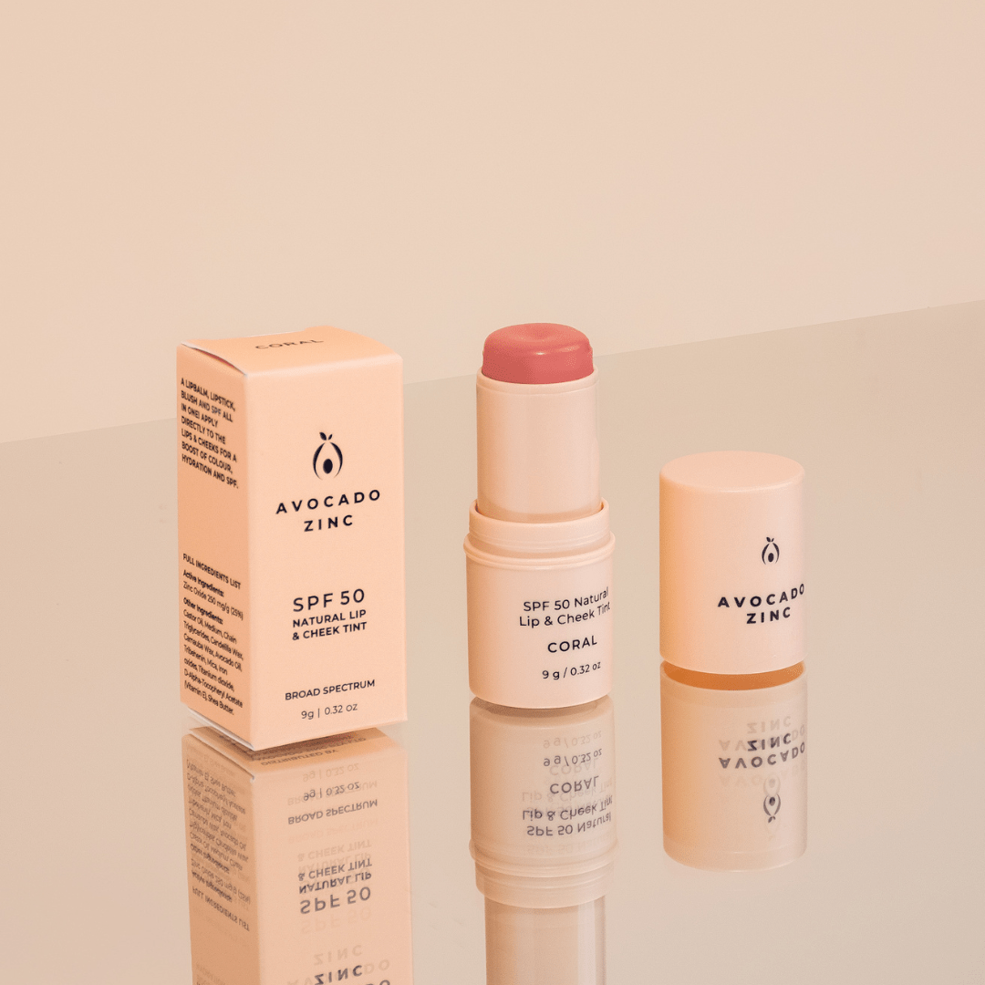 SPF 50 Natural Lip & Cheek Tint - Coral - #shop_name - CORALLIPCHEEKTINT - Avocado Zinc
