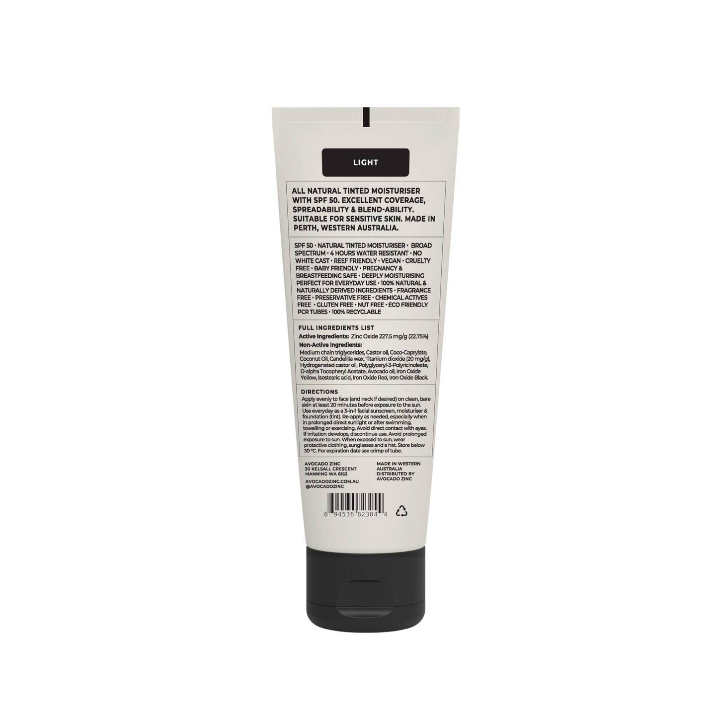 SPF 50 Natural Tinted Moisturiser - Light - #shop_name - SPF50 - TINT - LIGHT - Avocado Zinc