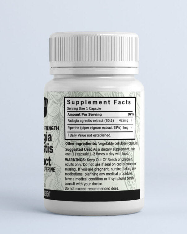Fadogia Agrestis extract with piperine 50:1 - #shop_name - adaptogen - -Prana Wholefoods