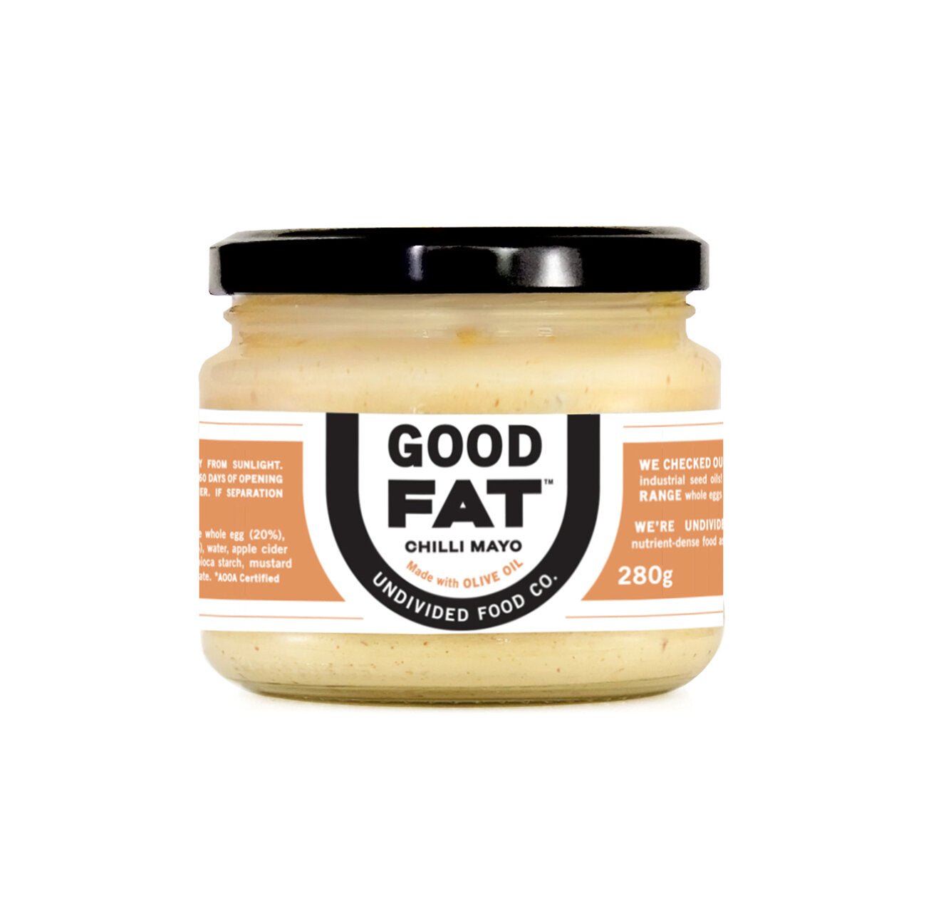 GOOD FAT™ Chilli Mayo Made with Olive Oil, Free Range Whole Eggs & Australian Chillies - #shop_name - -Undivided food co