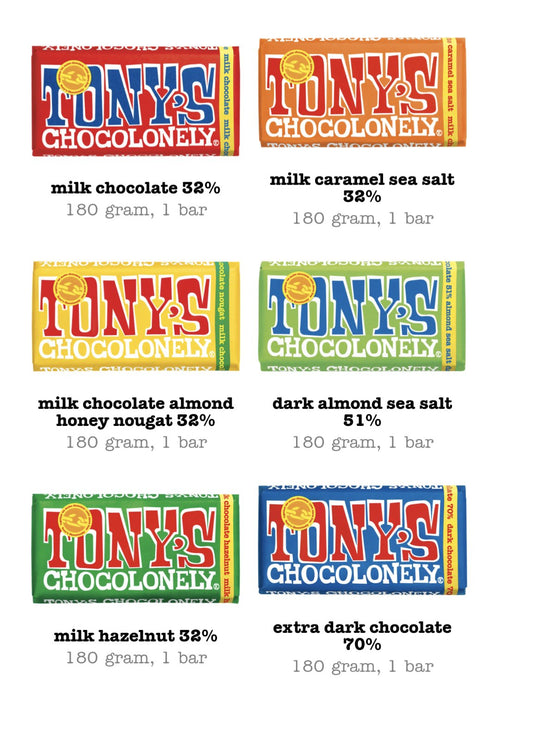 Tony's Chocolonely 180g varieties - #shop_name - Sweet Things - -Tony's